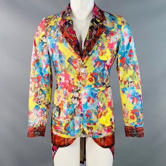 SS14 Size S Multi Color Polyester Layered Notch Lapel Jacket - Picture 1 of 11